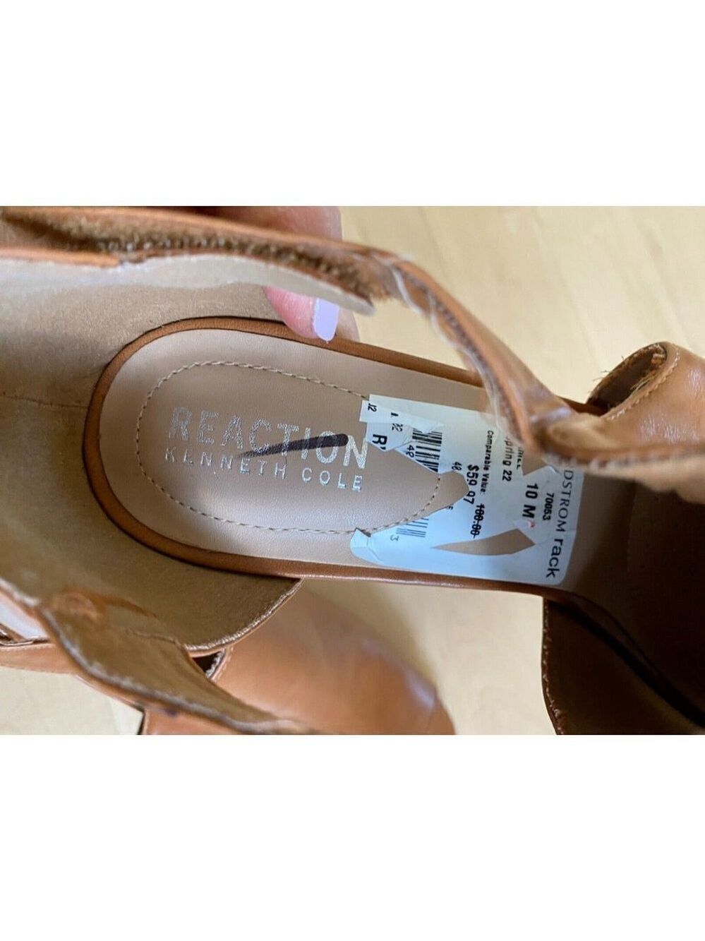 REACTION Kenneth Cole Women NEW sandal block heel peep toe - Picture 4 of 9